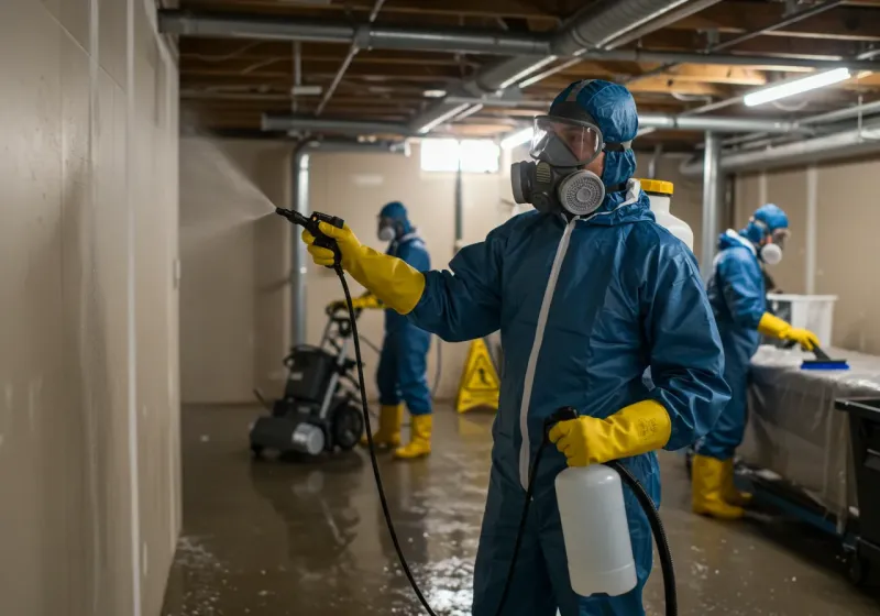 Basement Sanitization and Antimicrobial Treatment process in Center Line, MI